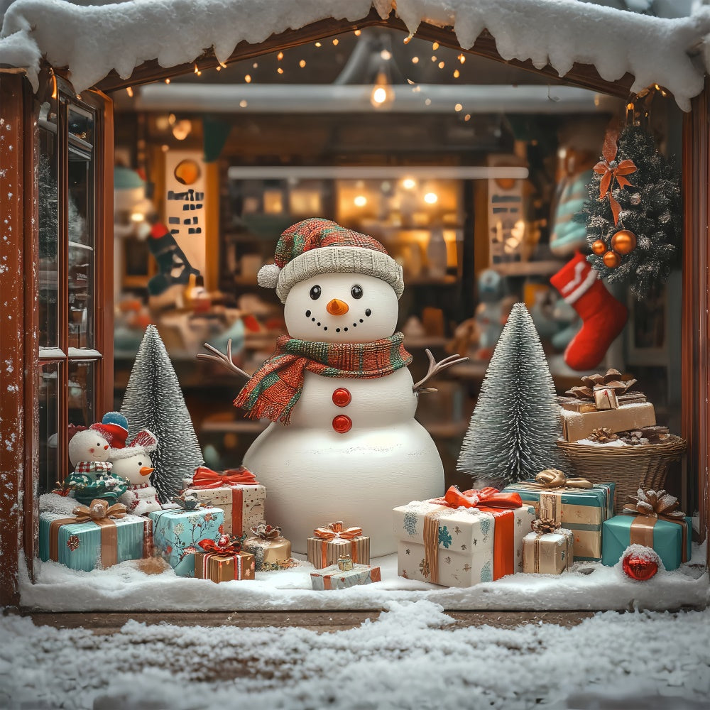 Toile de fond photo Noël Accueil Bonhomme de Neige Douillet BRP57-156