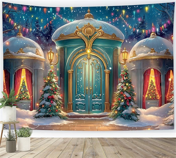 Toile de fond Noël Entrée du Palais de Noël BRP57-157