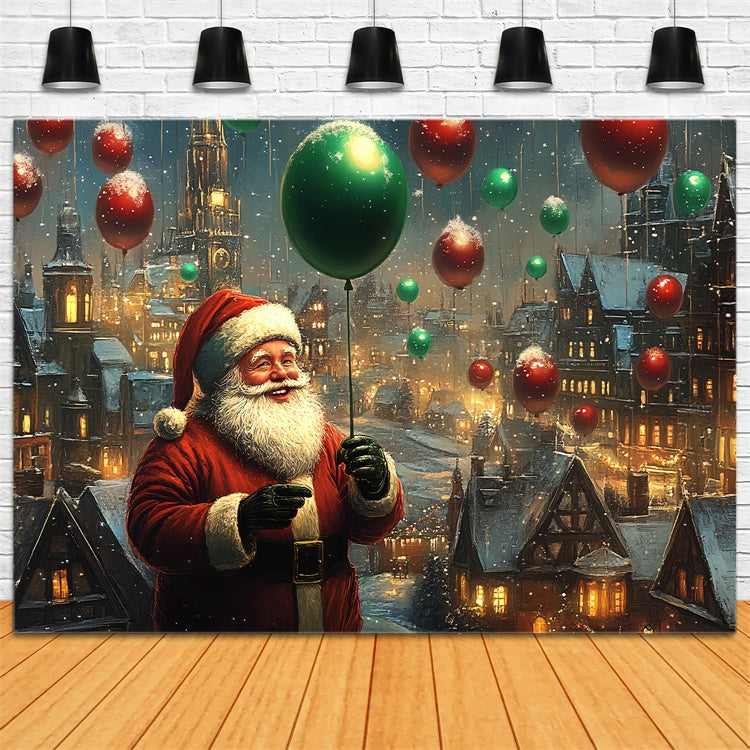 Toile de fond Noël Ballons Vœux du Crépuscule d’Hiver BRP57-163