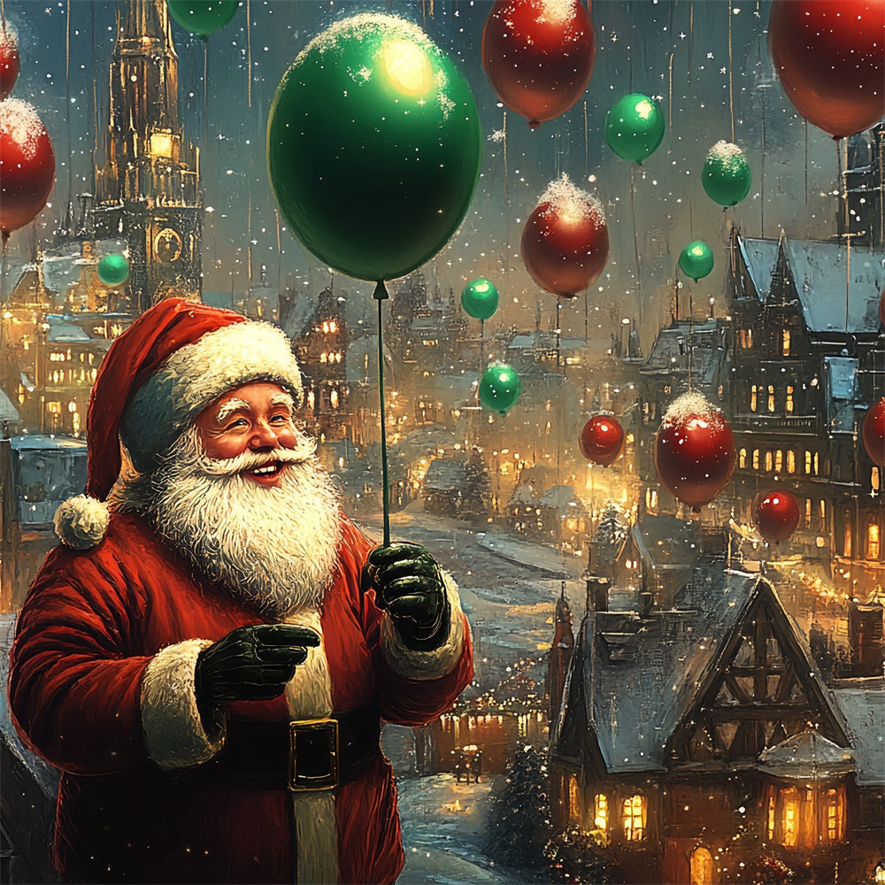 Toile de fond Noël Ballons Vœux du Crépuscule d’Hiver BRP57-163