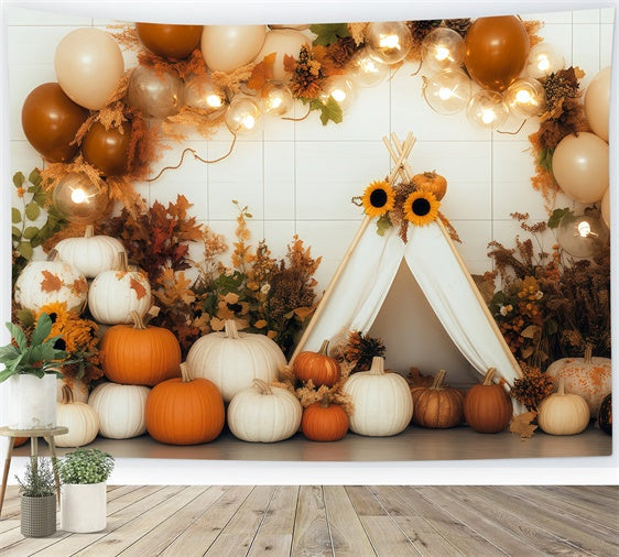 Toile de fond Photo Automne Tente Citrouille Fête BRP57-185