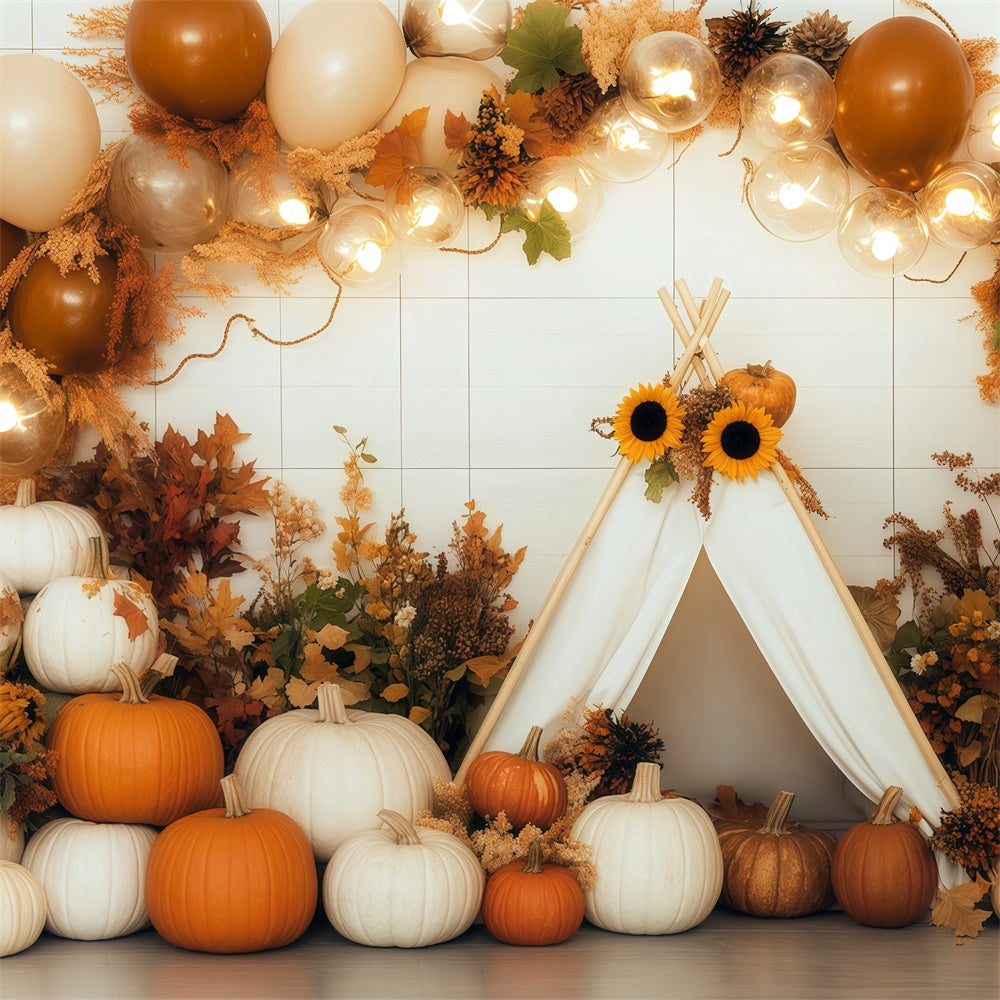 Toile de fond Photo Automne Tente Citrouille Fête BRP57-185
