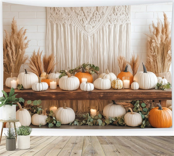 Toile de fond Déco Automne Récolte Macramé Bohème BRP57-197