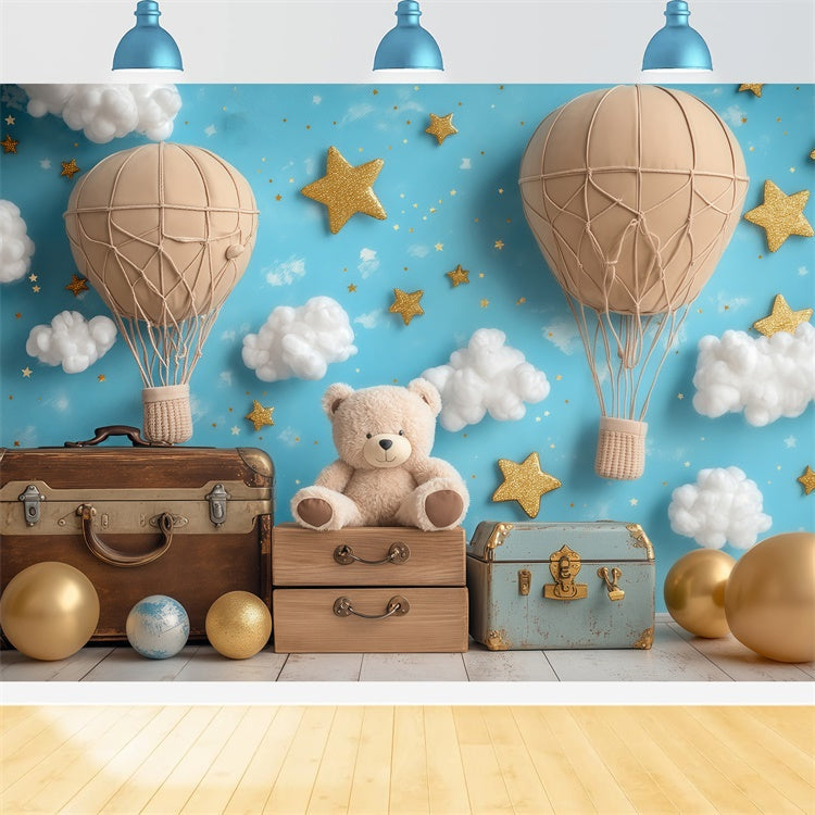 Toile de fond Ciel Ours Ballon Fantaisie BRP57-219