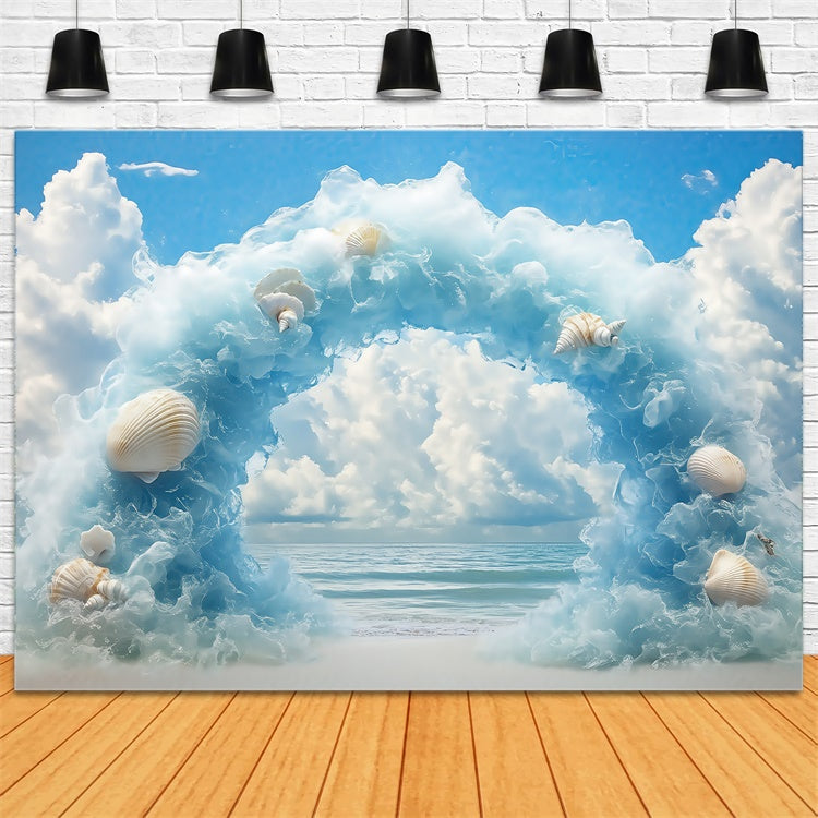 Toile de fond Nuage Rivage Sirène Fantaisie BRP57-224