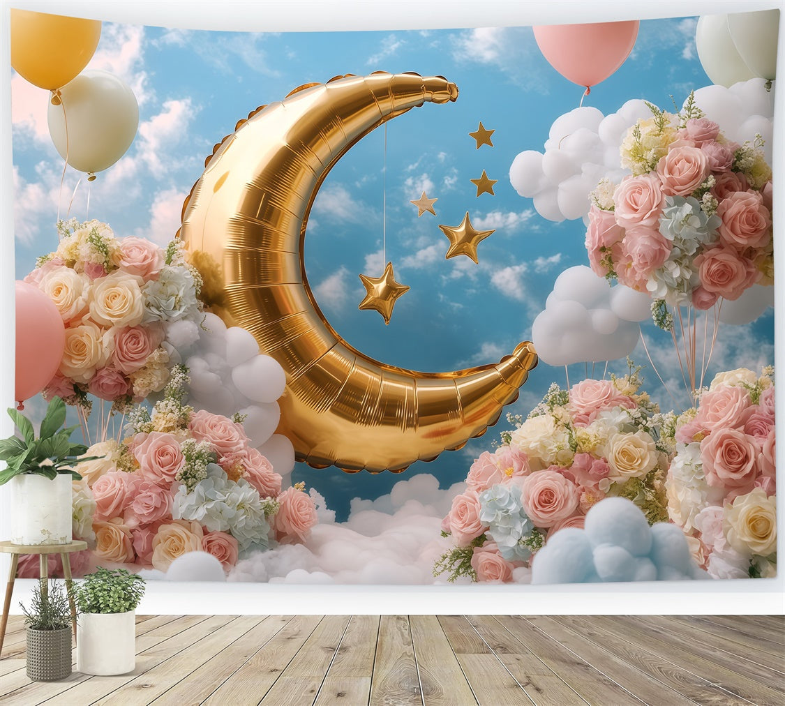 Toile de fond Ciel Ballon Rêve Croissant BRP57-229