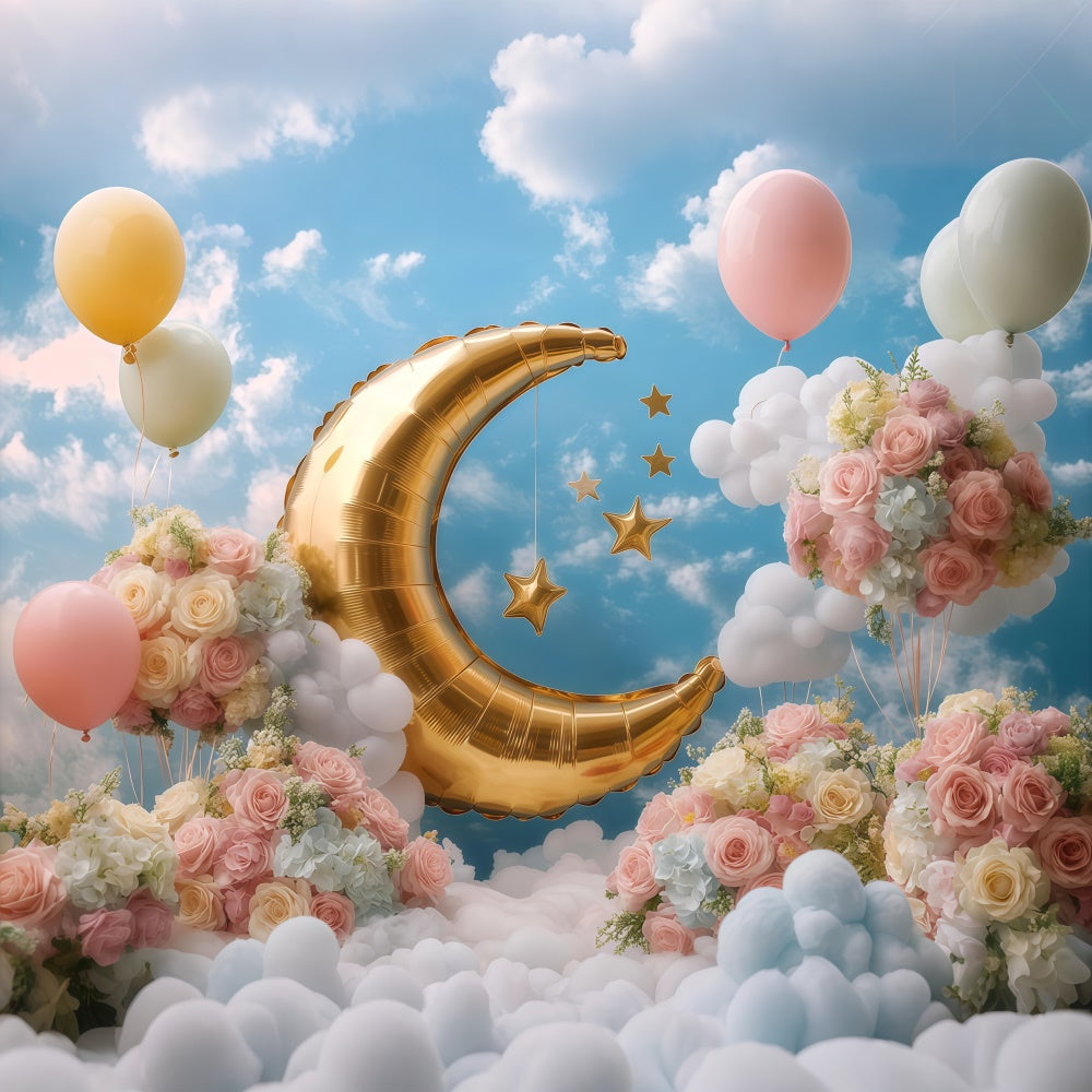 Toile de fond Ciel Ballon Rêve Croissant BRP57-229