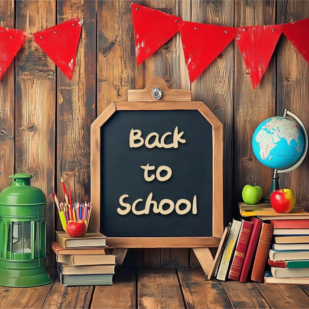 Toile de fond Rentrée des Classes Bureau d’École Rustique BRP57-23