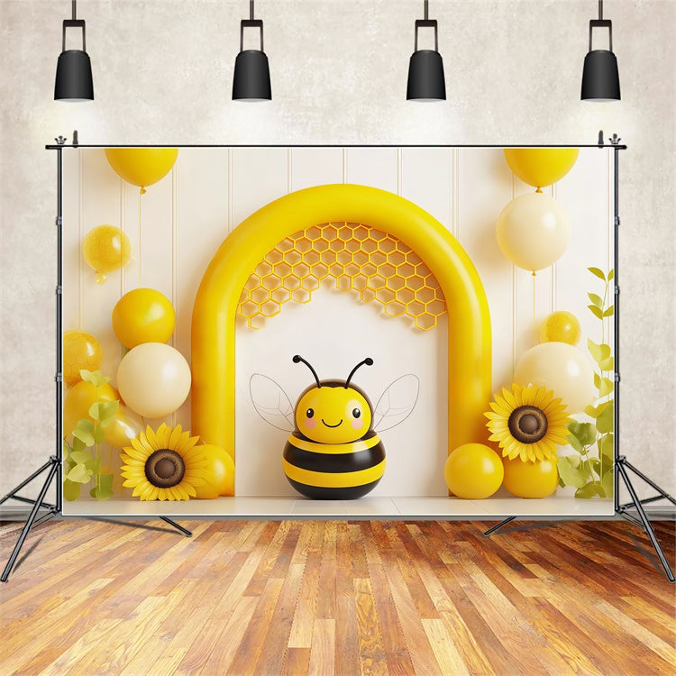 Fond studio photo enfant Abeille Jaune Mignonne Fête BRP57-238