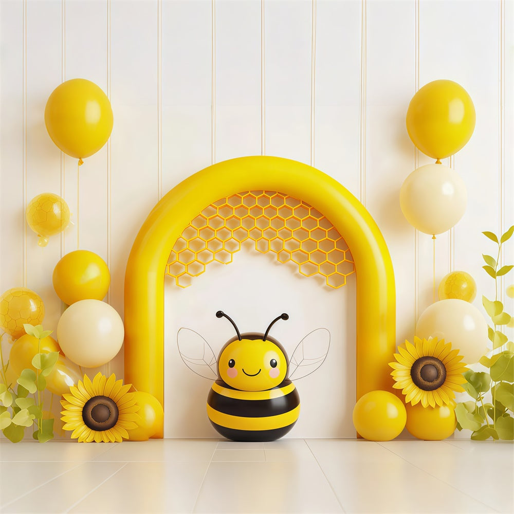 Fond studio photo enfant Abeille Jaune Mignonne Fête BRP57-238