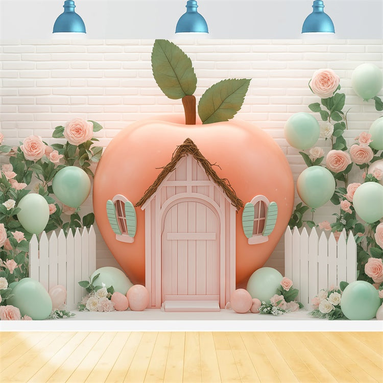 Fond studio photo bébé Maison Fruitée Pastel Ballon BRP57-247