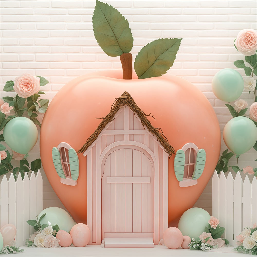 Fond studio photo bébé Maison Fruitée Pastel Ballon BRP57-247