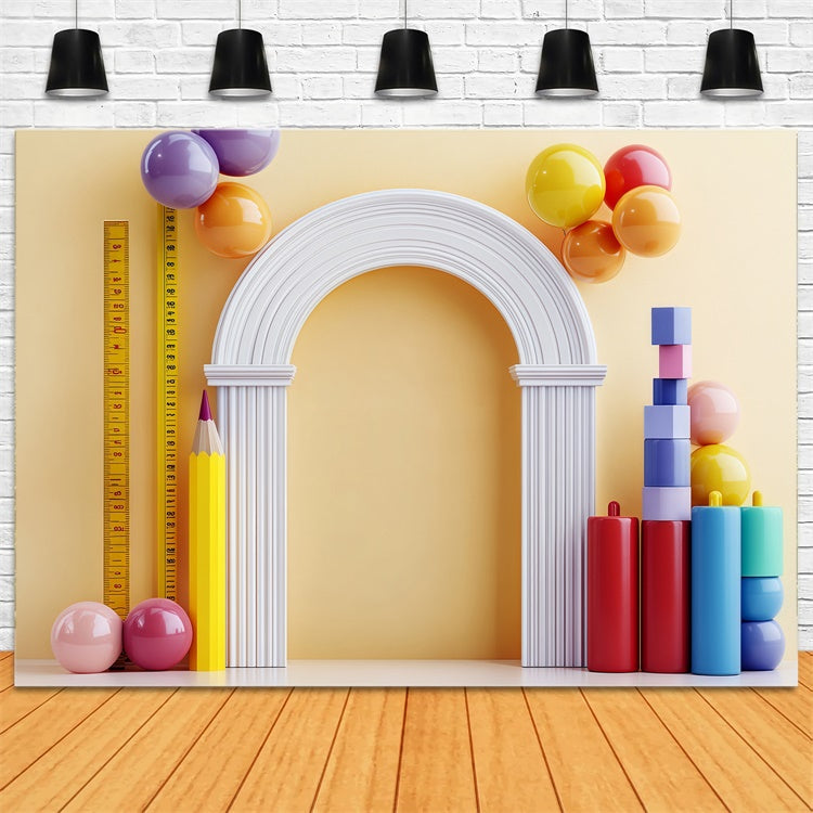 Toile de fond Rentrée des Classes Apprendre et Mesurer avec Plaisir BRP57-25