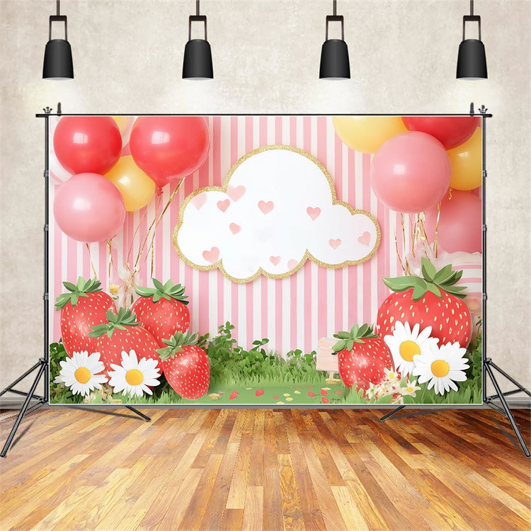 Fond studio photo bébé Fraise Sucrée Ballon BRP57-254