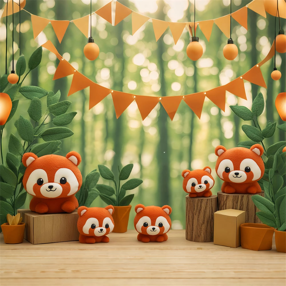 Fond studio photo nouveau né Panda Forêt Mignon BRP57-255
