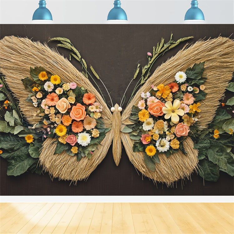 Fond studio photo bébé Prairie Papillon Fleuri BRP57-259