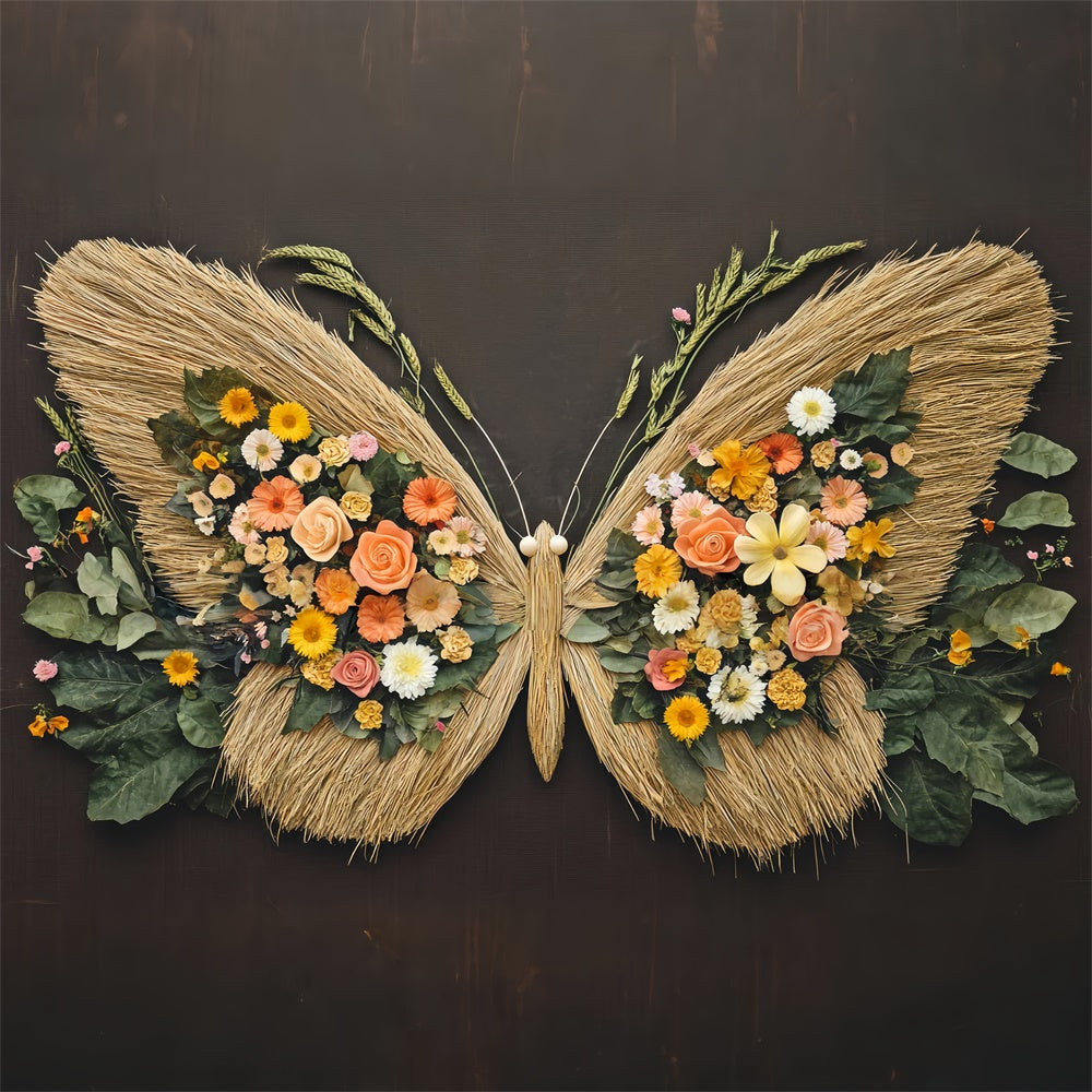 Fond studio photo bébé Prairie Papillon Fleuri BRP57-259