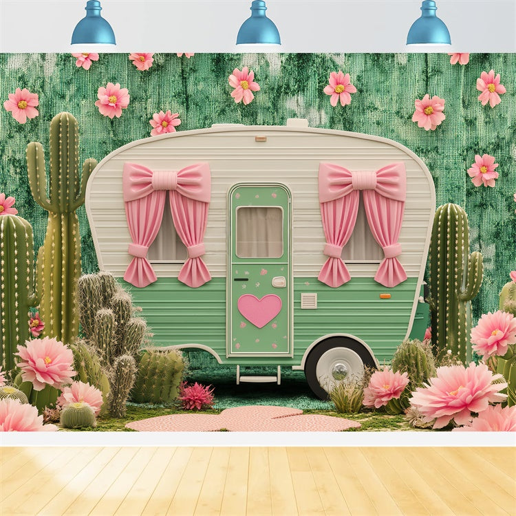 Fond studio photo bébé Cactus Camping Nœud BRP57-263
