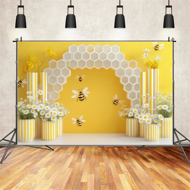 Fond studio photo bébé Jardin Abeilles Mignon Ruche BRP57-278