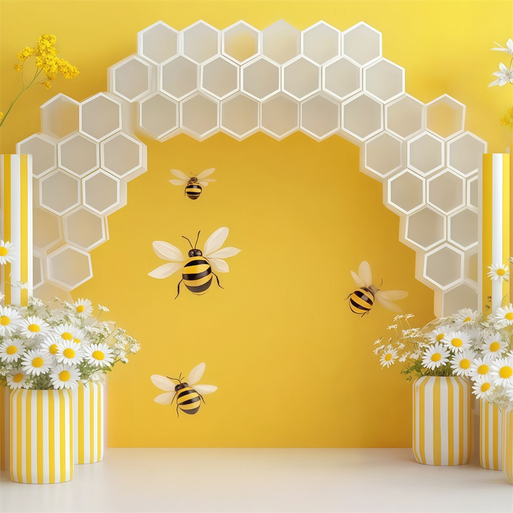 Fond studio photo bébé Jardin Abeilles Mignon Ruche BRP57-278