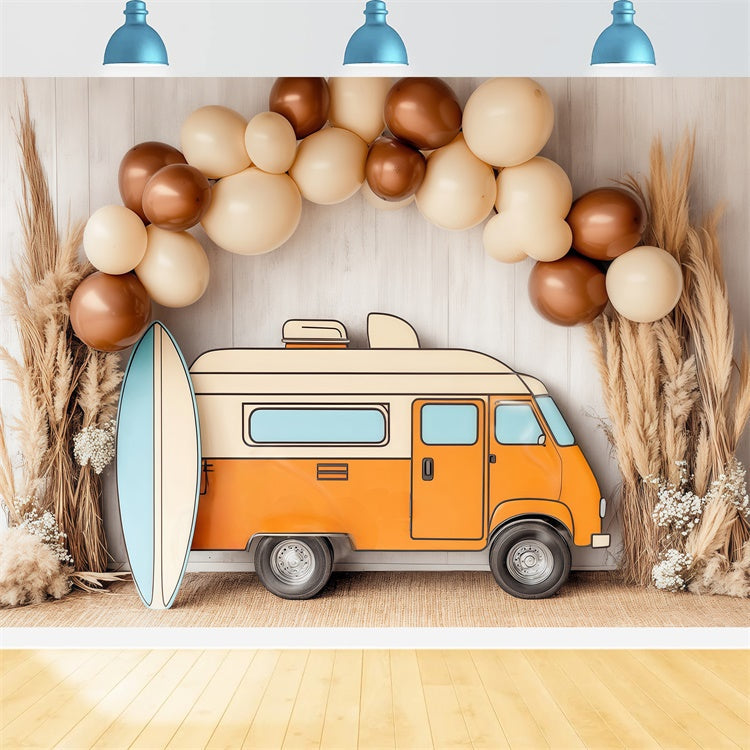 Fond studio photo enfant Combi Plage Arche de Ballon BRP57-279