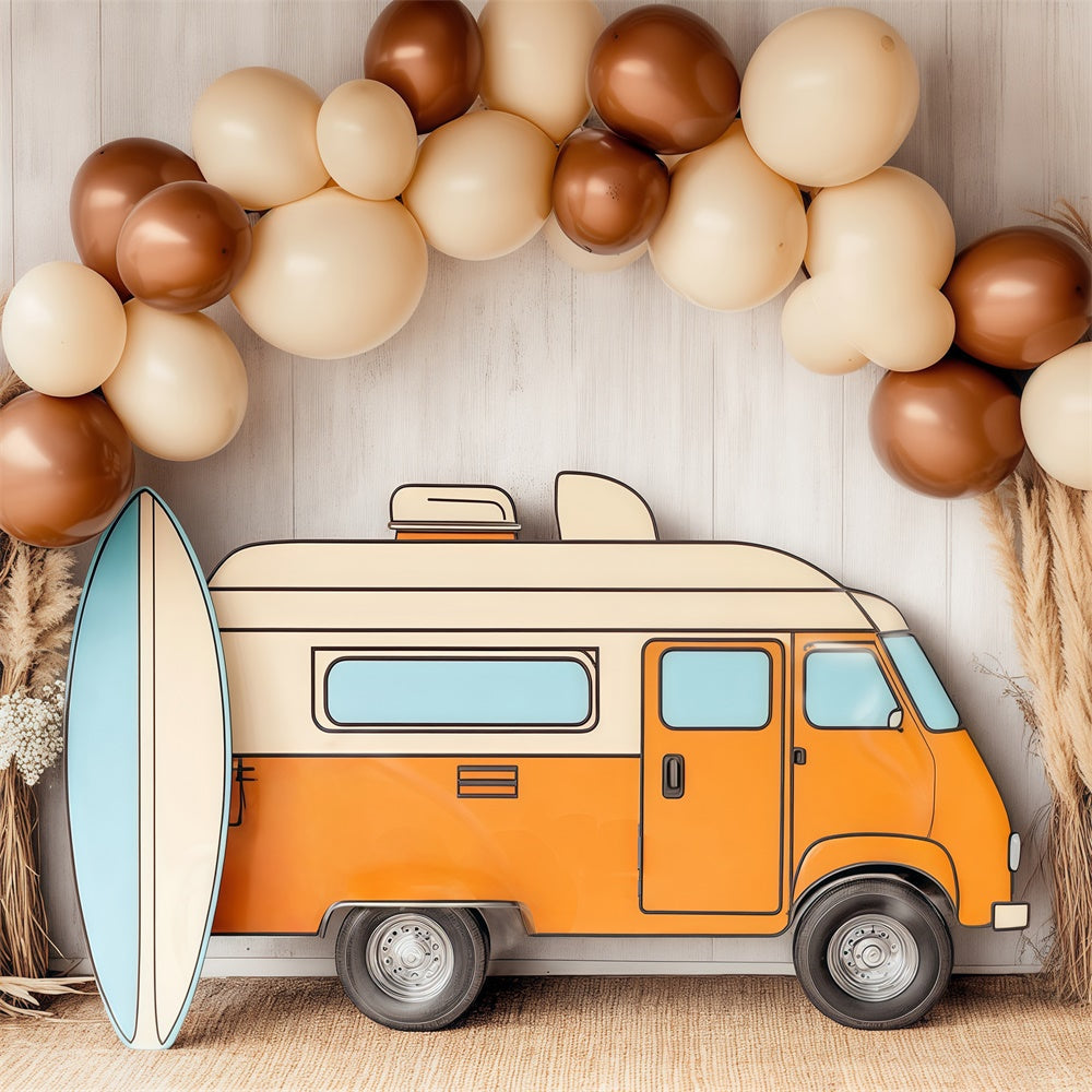 Fond studio photo enfant Combi Plage Arche de Ballon BRP57-279