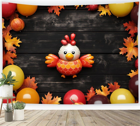 Toile de fond photo enfant Ballons Feuilles Célébration BRP57-285