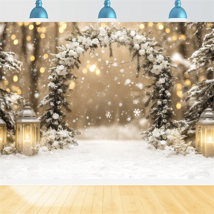 Toile de fond Hiver Photographie Romance Rustique Neige BRP57-354