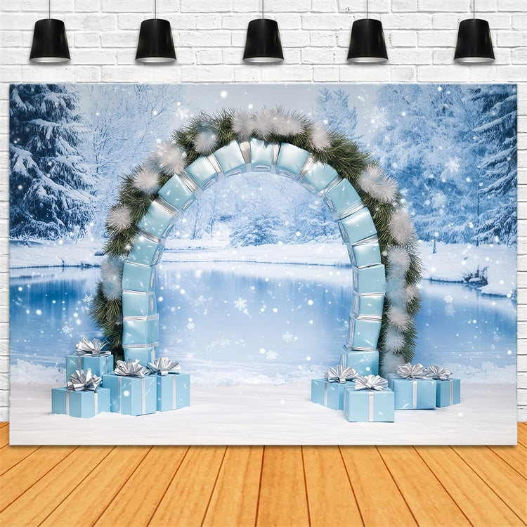 Toile de fond Hiver Merveille Arche Cadeaux Givrés BRP57-359