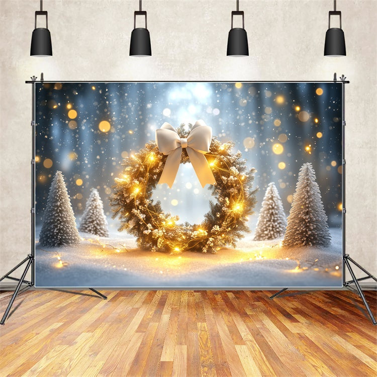 Toile de fond Photo Hiver Merveille Guirlande Neigeuse BRP57-361