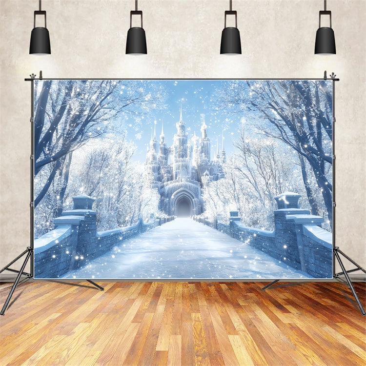 Toile de fond Hiver Lumière Matinale Château Hivernal BRP57-365