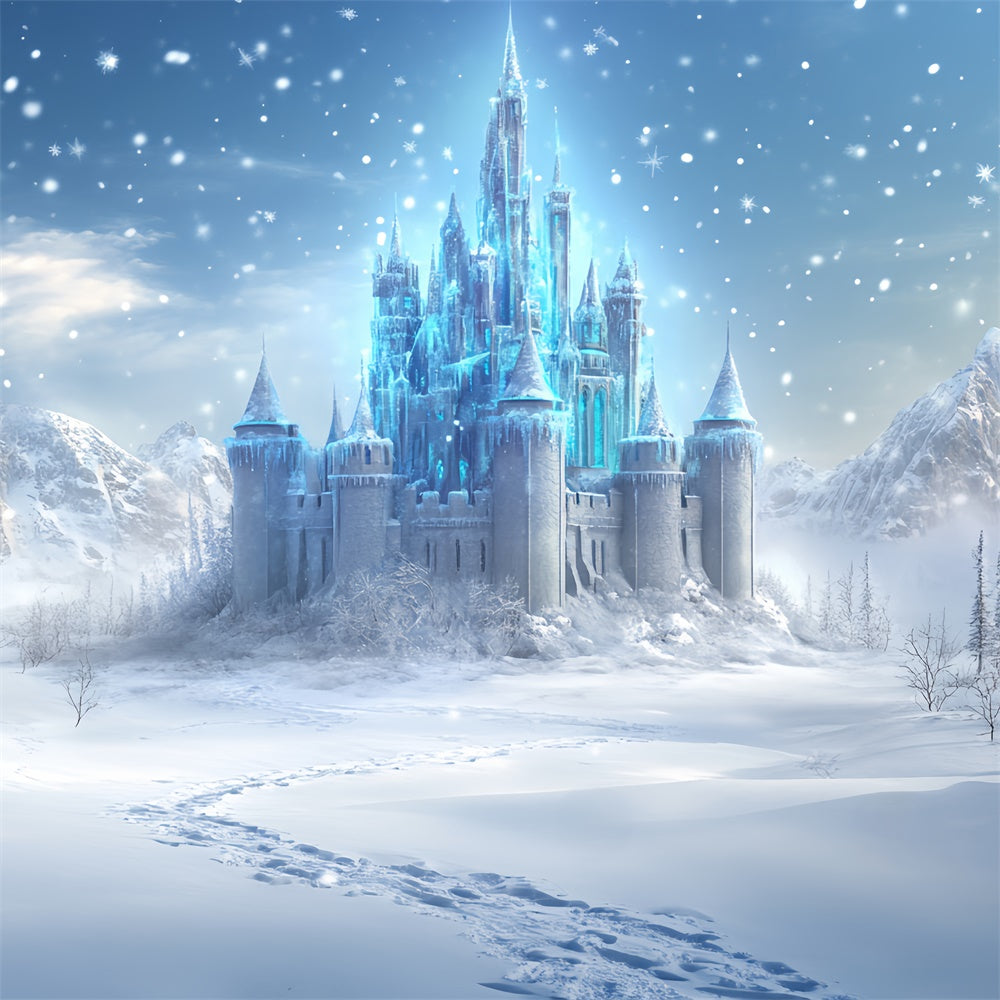 Toile de fond Hiver Château Sentier de Cristal BRP57-375