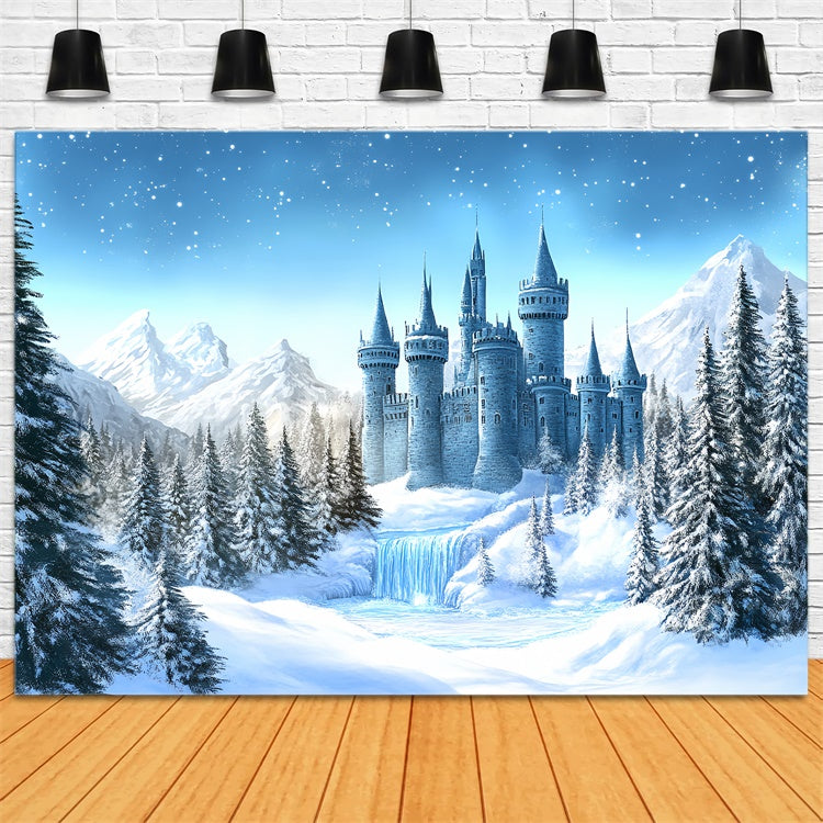 Toile de fond Hiver Merveille Château de Conte Givré BRP57-379