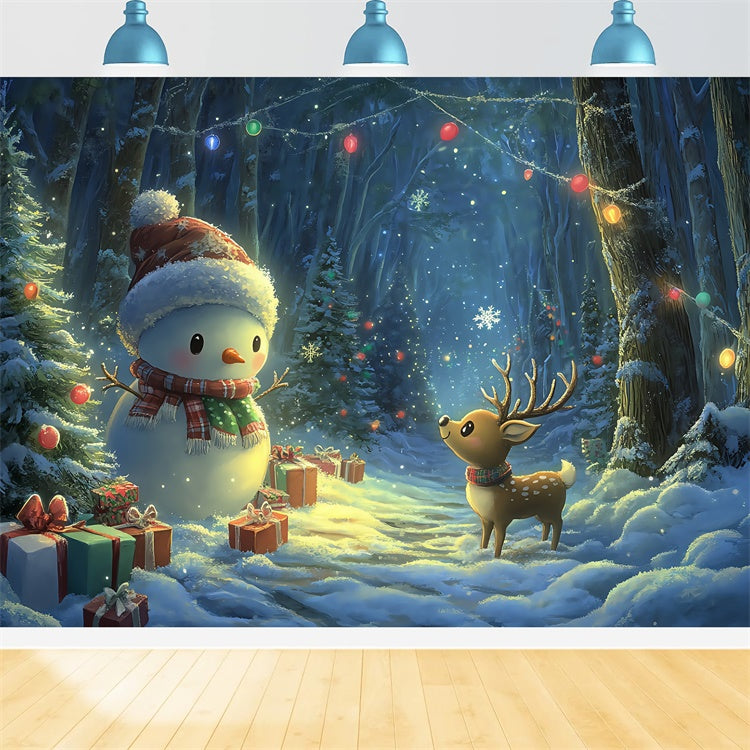 Toile de fond Hiver Nuit Magique Festive Neige BRP57-382