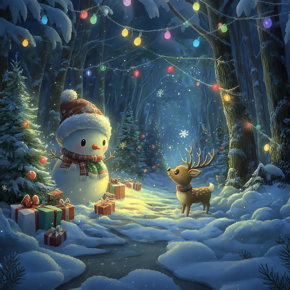 Toile de fond Hiver Nuit Magique Festive Neige BRP57-382