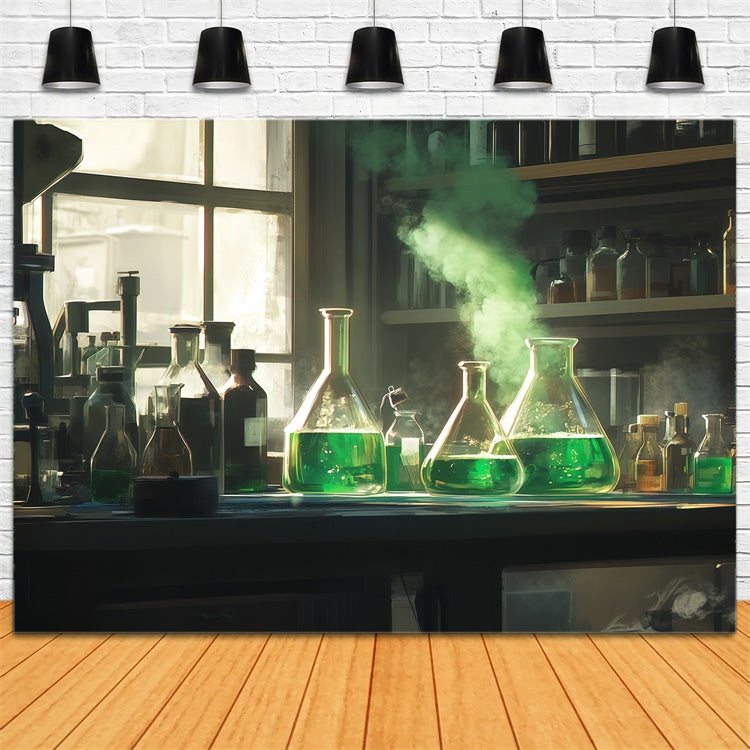 Toile de fond Laboratoire de Chimie Potion Verte Scientifique BRP57-42