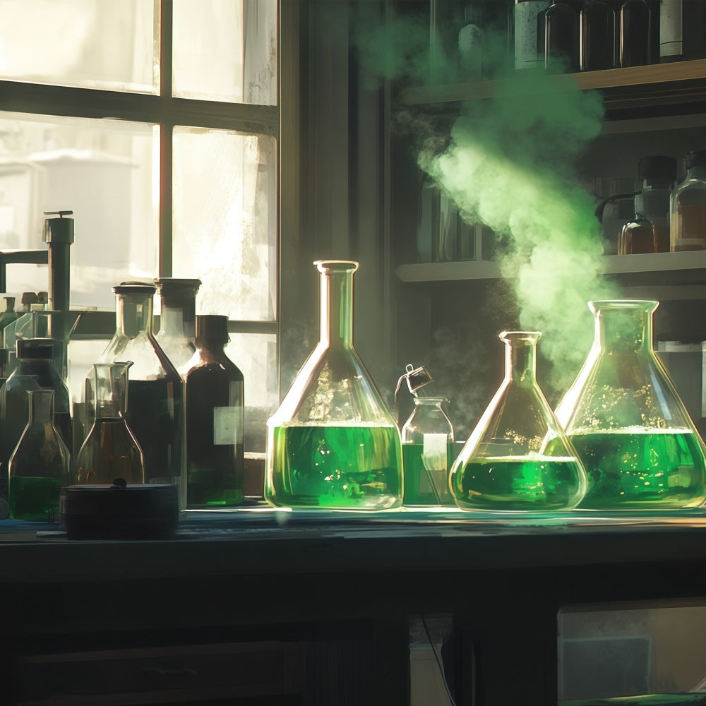 Toile de fond Laboratoire de Chimie Potion Verte Scientifique BRP57-42