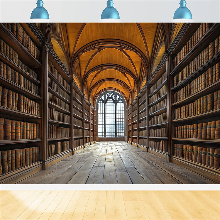 Toile de fond Photo École Hall de Bibliothèque Gothique BRP57-53