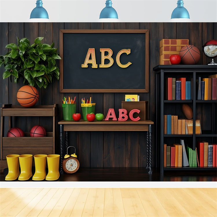 Toile de fond Rentrée des Classes Présentation des Fournitures BRP57-56