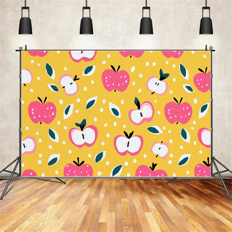 Toile de fond Photo École Motif Pomme Dessin Animé BRP57-57