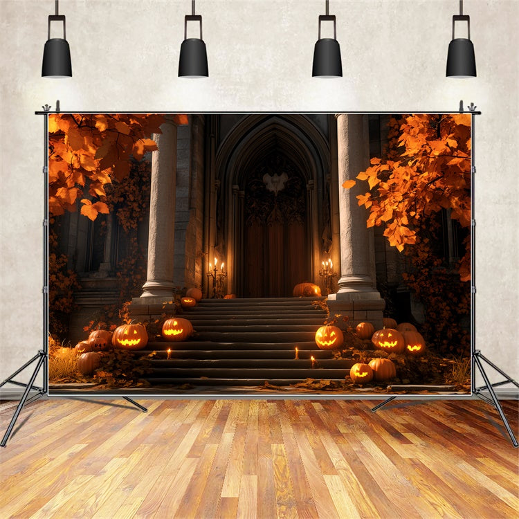 Toile de fond Halloween Porche Citrouille Gothique BRP57-66
