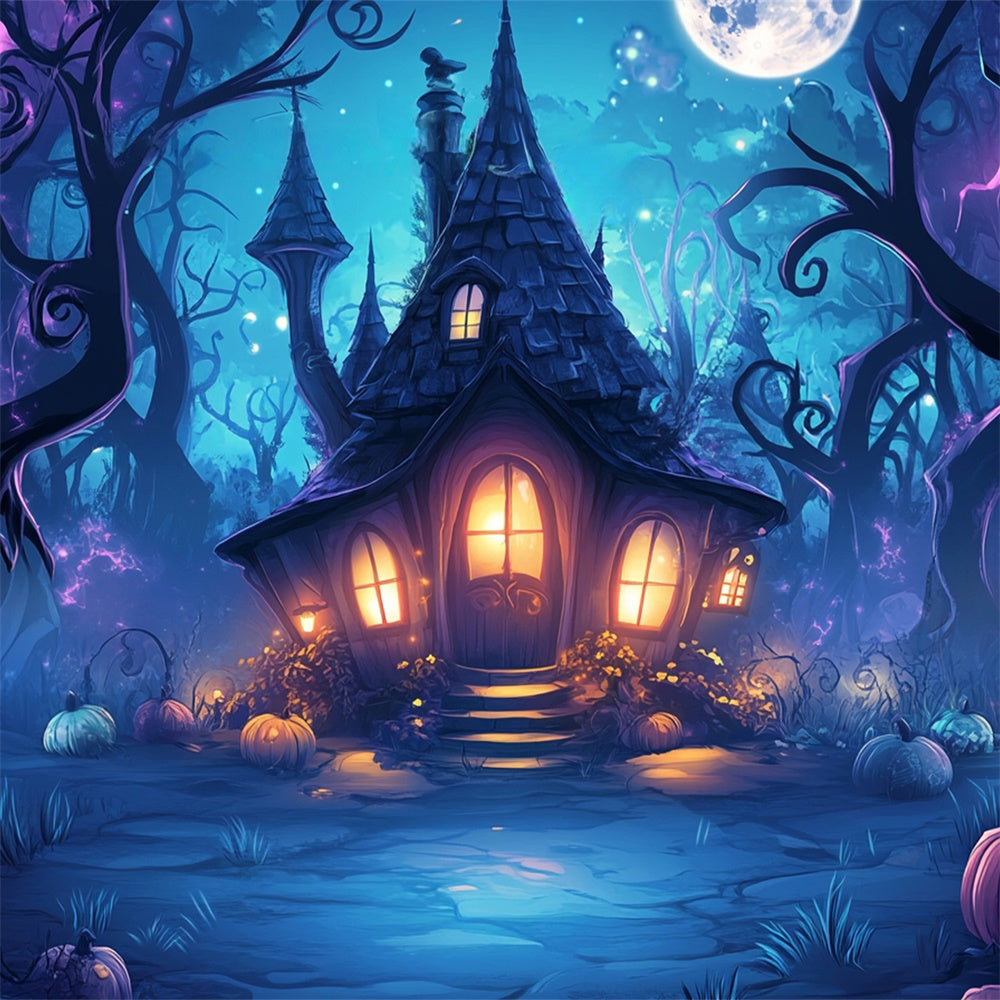 Toile de fond Halloween Chalet de Sorcière Enchanté BRP57-71