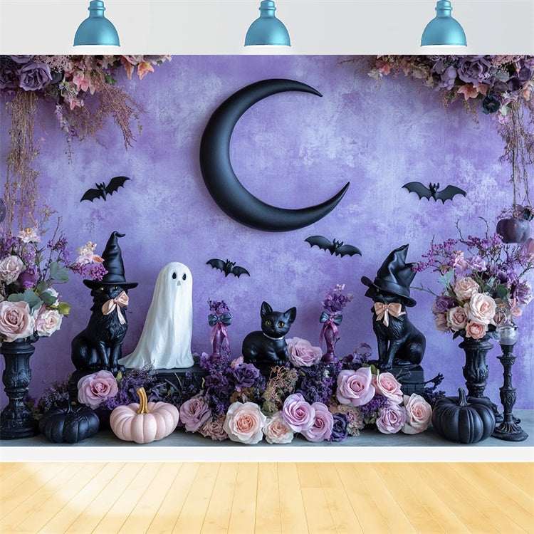 Toile de fond Photo Halloween Fleurs Ensorcelées pour Animaux BRP57-76