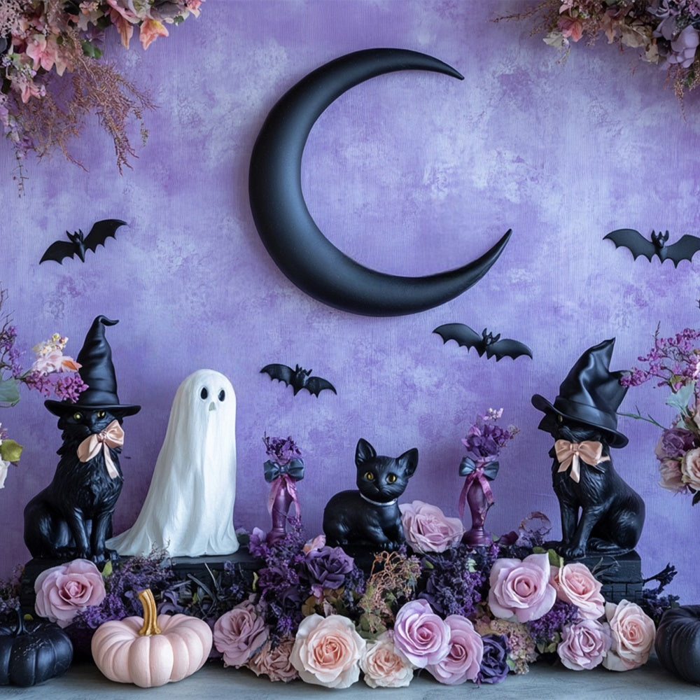 Toile de fond Photo Halloween Fleurs Ensorcelées pour Animaux BRP57-76