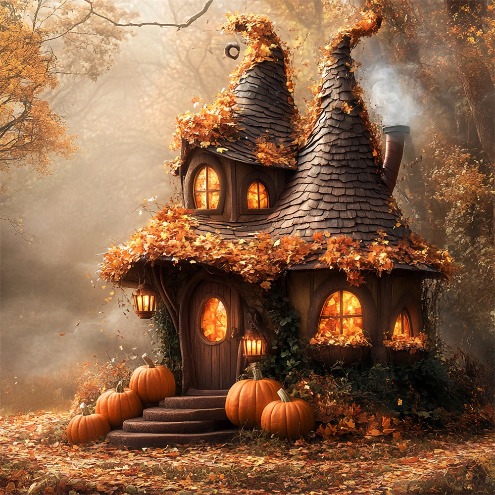 Toile de fond Halloween Cabane Magique et Tour Tordue BRP57-87