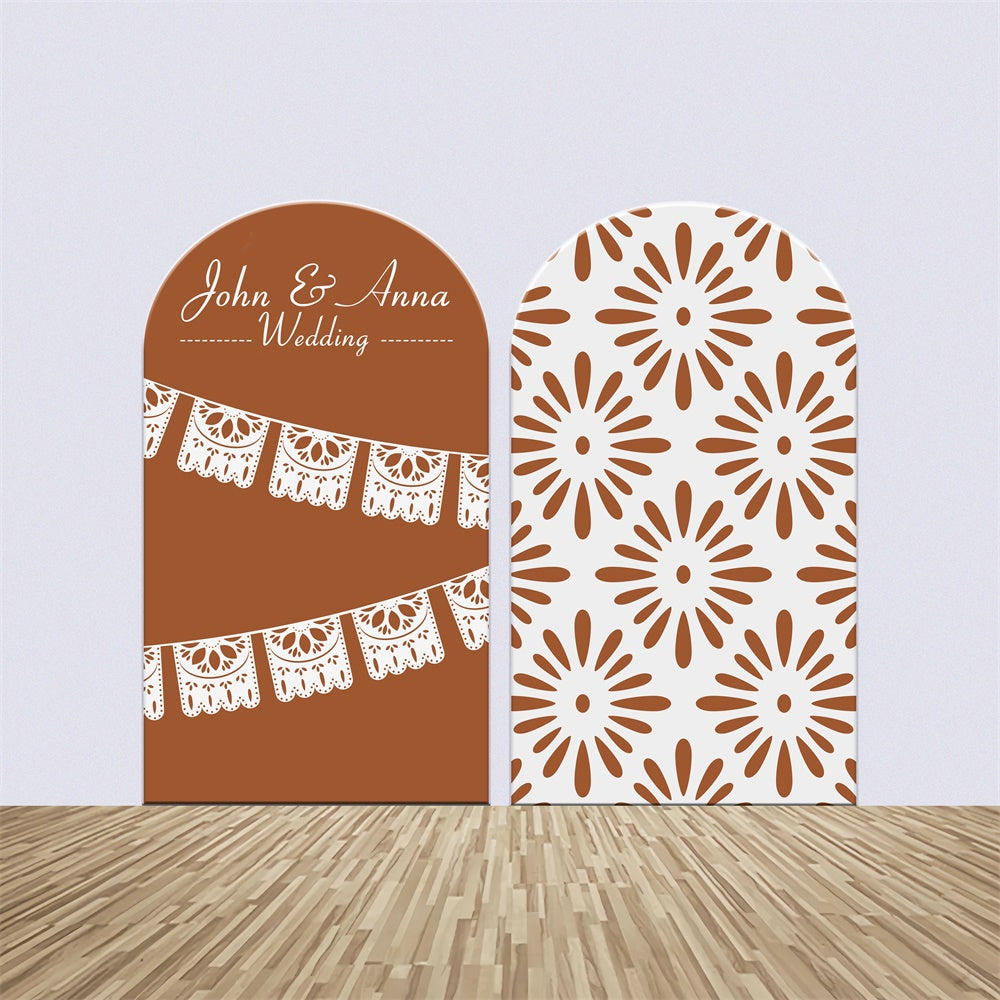 Kit de Toile de fond Arch Personnalisable Mariage Rustique Dentelle Vintage Élégante BRP6-115