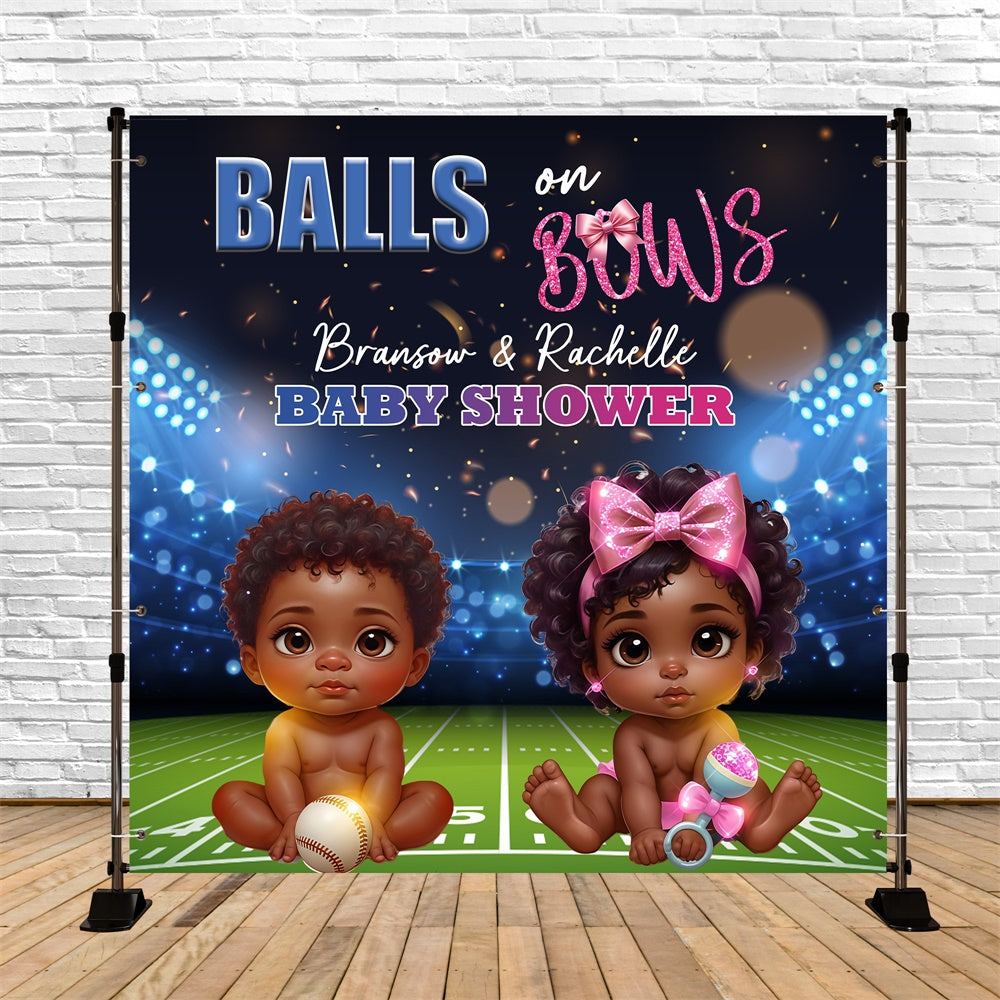 Toile de fond Baby Shower Idées Sport Scintillant Personnalisée BRP6-12