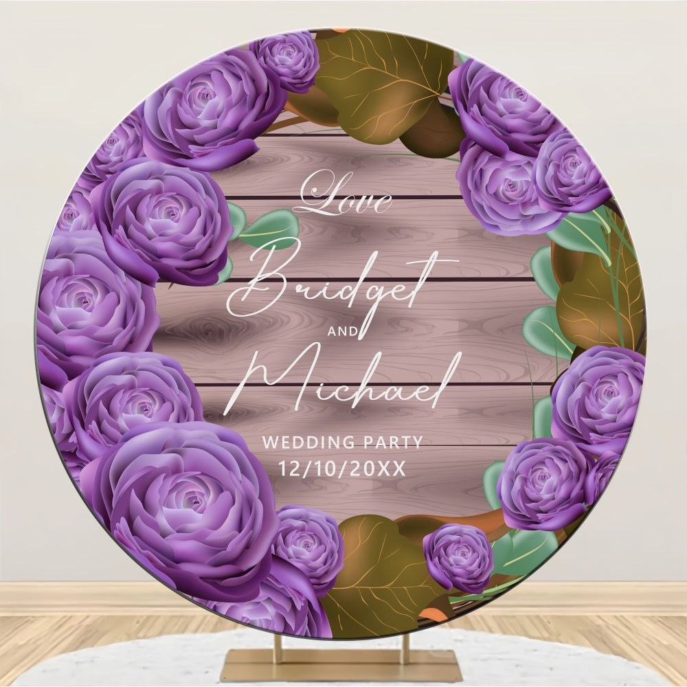 Toile de fond Ronde Mariage Personnalisable Romance Fleurie Douce BRP6-127