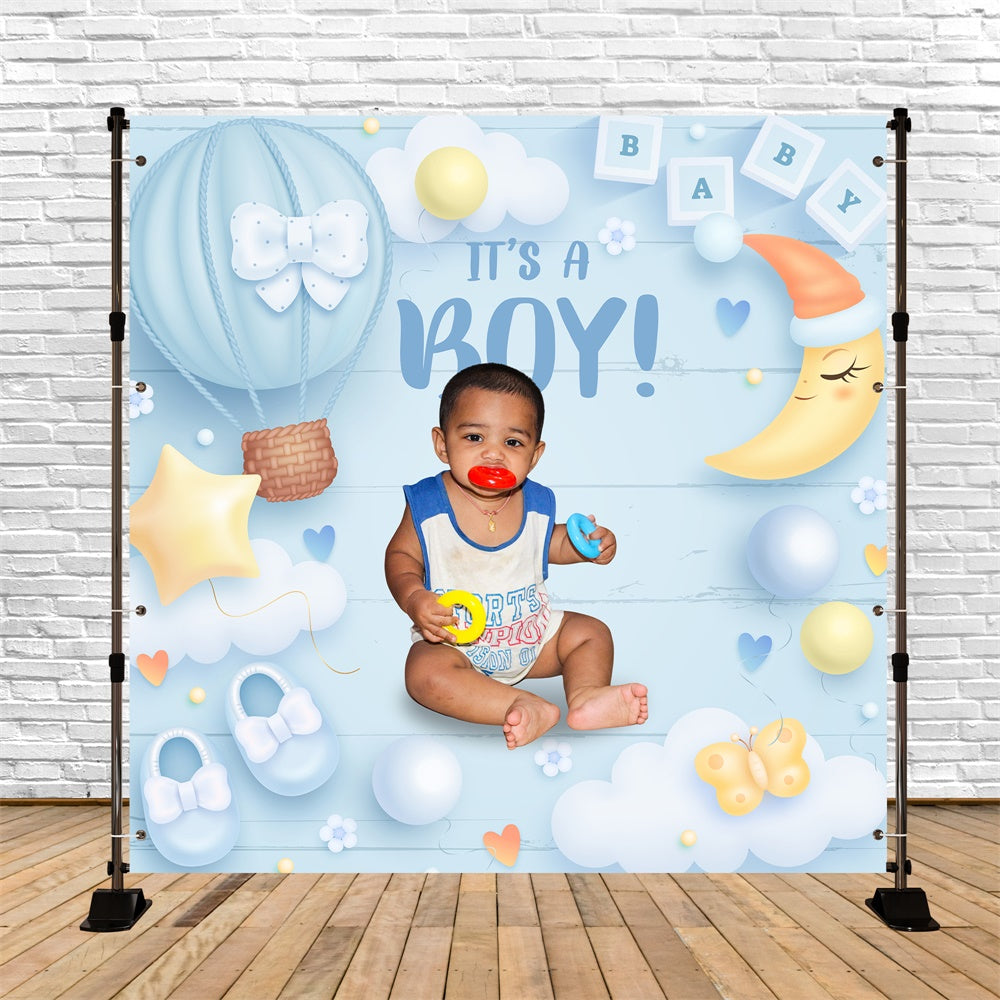 Toile de fond Photo Baby Shower Aventure dans le Ciel Personnalisée BRP6-15