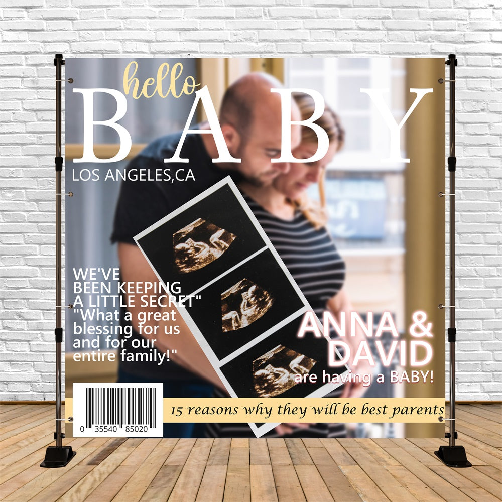 Toiles de fond Baby Shower Couverture de Magazine Personnalisées BRP6-18